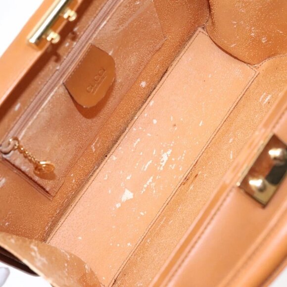 GUCCI Hand Bag Leather 2way White Gold - Picture 12 of 14